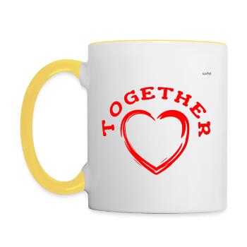 Together forever - left side - Contrasting Mug - white/yellow - Left
