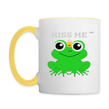 Kiss me - Contrasting Mug - white/yellow - Left