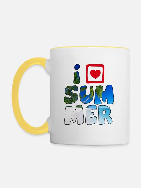 Liebe Sommer1 - Tasse zweifarbig - Weiß/Gelb