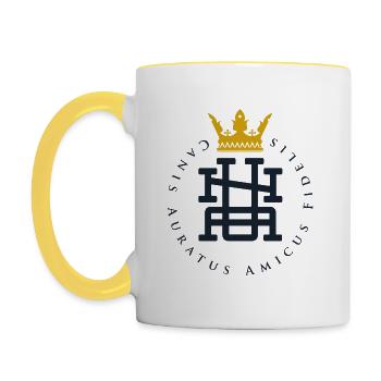 Monograme Una - Mug contrasté - blanc/jaune - Gauche