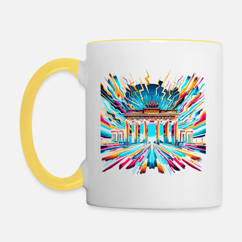 Berlin Neon Pulse - Mug contrasté - blanc/jaune