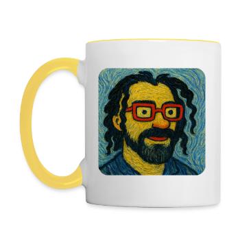 Vincent van Onkel - Contrasting Mug - white/yellow - Left