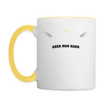 Engel - Tasse zweifarbig - Weiß/Gelb - Links