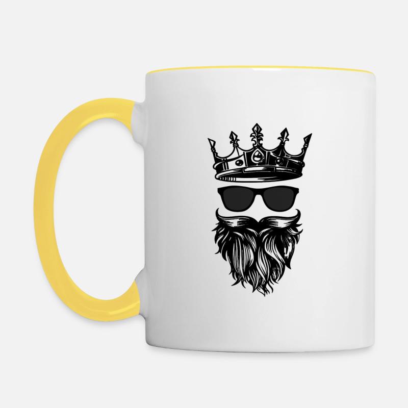 Bart Bartträger est roi - Mug contrasté - blanc/jaune