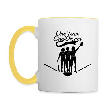 One Team, One Dream - Contrasting Mug - white/yellow - Left