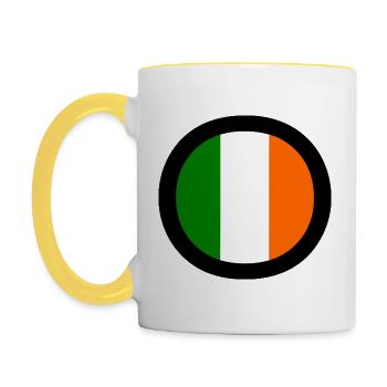 Ireland flag - Contrasting Mug - white/yellow - Left
