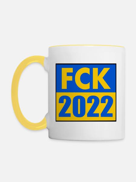 Fck 2022 - Tasse zweifarbig - Weiß/Gelb
