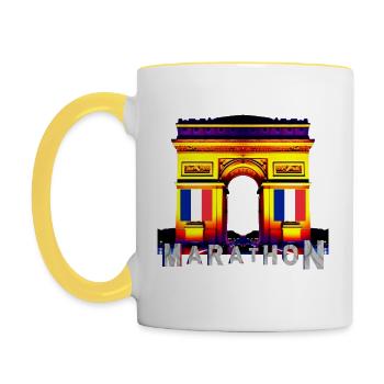 Fierté Nationale - Mug contrasté - blanc/jaune - Gauche