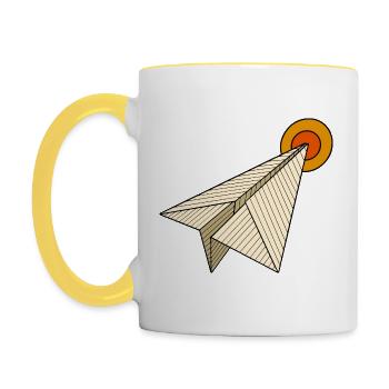 Dans la zone - Mug contrasté - blanc/jaune - Gauche