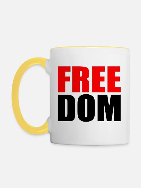 Freedom - Tasse zweifarbig - Weiß/Gelb