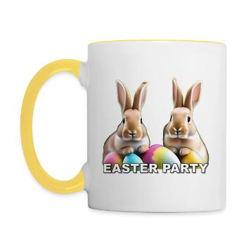 Party - Tasse zweifarbig - Weiß/Gelb - Links