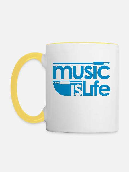 Musiclife - Tasse zweifarbig - Weiß/Gelb
