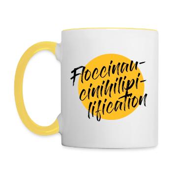 Floccinaucinihilipilification - Contrasting Mug - white/yellow - Left
