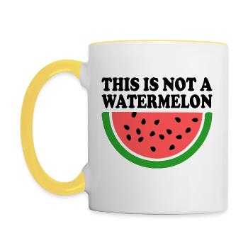 THIS IS NOT A WATERMELON - Contrasting Mug - white/yellow - Left