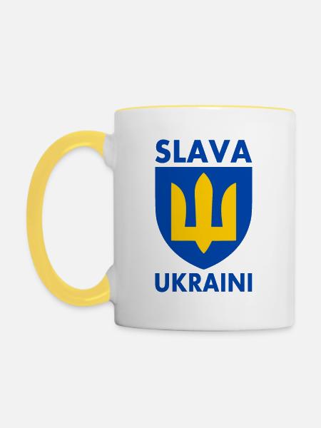Ukraine flagge - Tasse zweifarbig - Weiß/Gelb