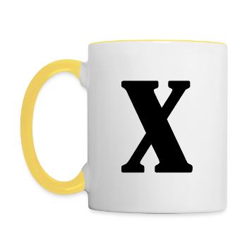 X - Contrasting Mug - white/yellow - Left