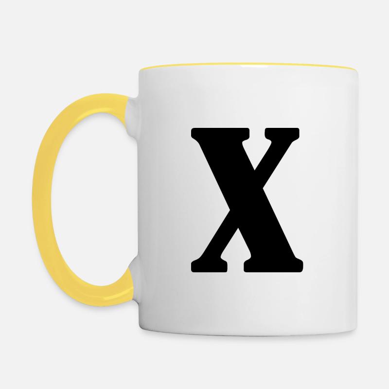 X - Kubek dwukolorowy - biały/żółty