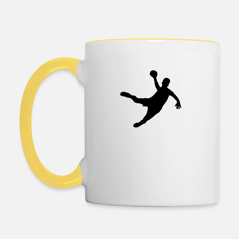 raohandball9black - Mug contrasté - blanc/jaune