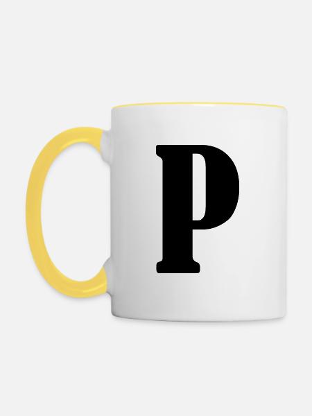 P - Tasse zweifarbig - Weiß/Gelb