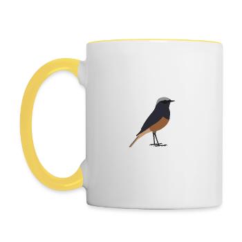 Queue rouge domestique - Mug contrasté - blanc/jaune - Gauche