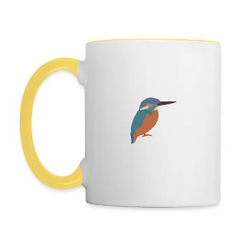 Oiseau de glace - Mug contrasté - blanc/jaune - Gauche