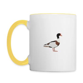 common shelduck - Contrasting Mug - white/yellow - Left
