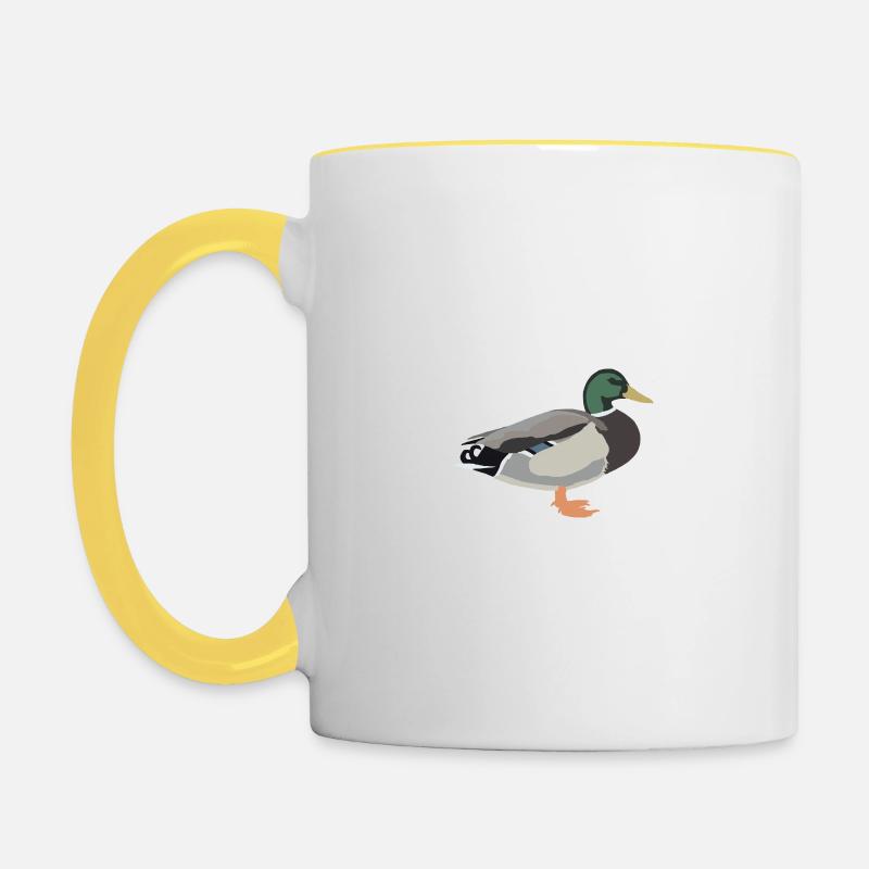 Canards colverts - Mug contrasté - blanc/jaune