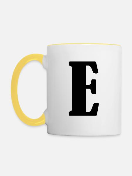 E - Tasse zweifarbig - Weiß/Gelb