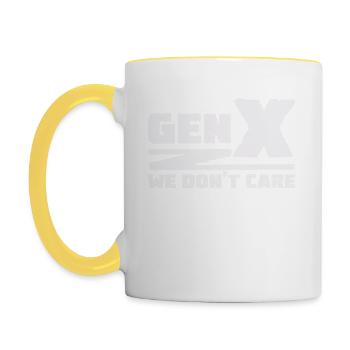 Generation X - We don't care - Contrasting Mug - white/yellow - Left