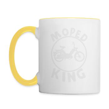 Moped König - Tasse zweifarbig - Weiß/Gelb - Links