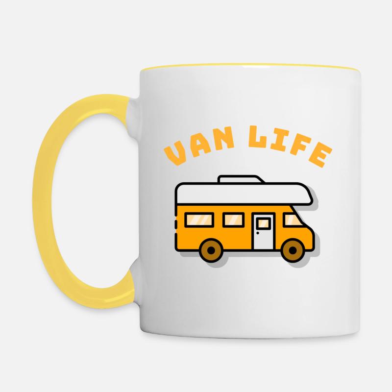 Van Life - Mug contrasté - blanc/jaune