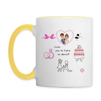 Demande en mariage 2 - Mug contrasté - blanc/jaune - Gauche