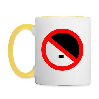 Against the right - against nazis - Contrasting Mug - white/yellow - Left
