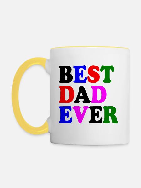 Best dad ever - Tasse zweifarbig - Weiß/Gelb
