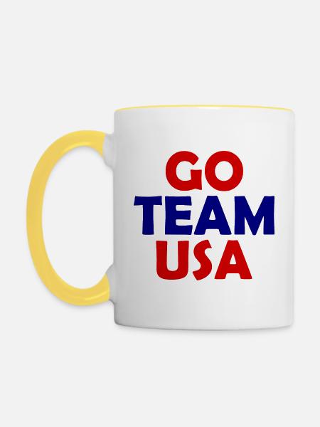Usa - Tasse zweifarbig - Weiß/Gelb