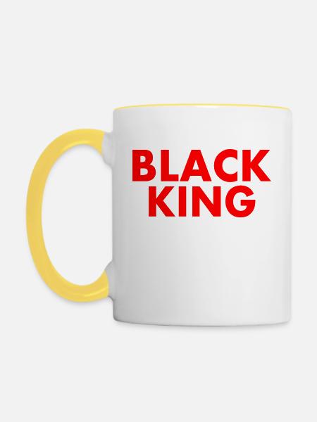 Black king - Tasse zweifarbig - Weiß/Gelb