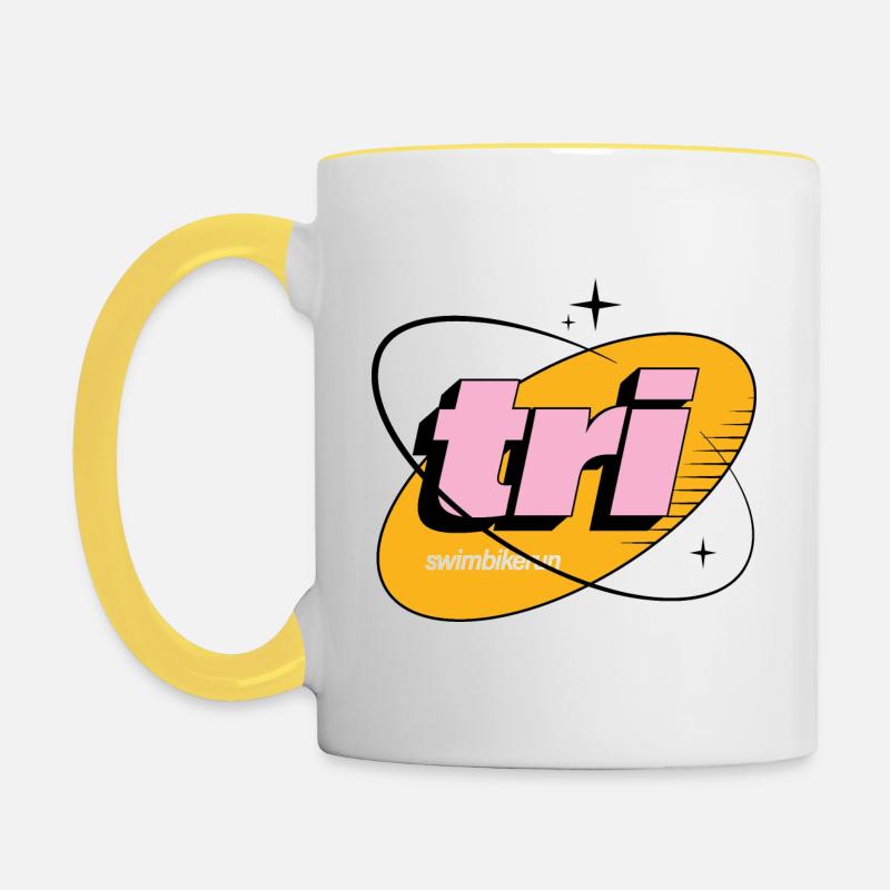 Orbit Retro Design Triathlon - Contrasting Mug - white/yellow