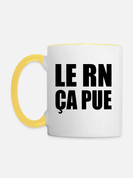 Der RN stinkt - Tasse zweifarbig - Weiß/Gelb