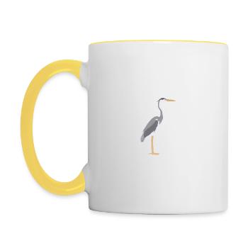 grey heron - Contrasting Mug - white/yellow - Left