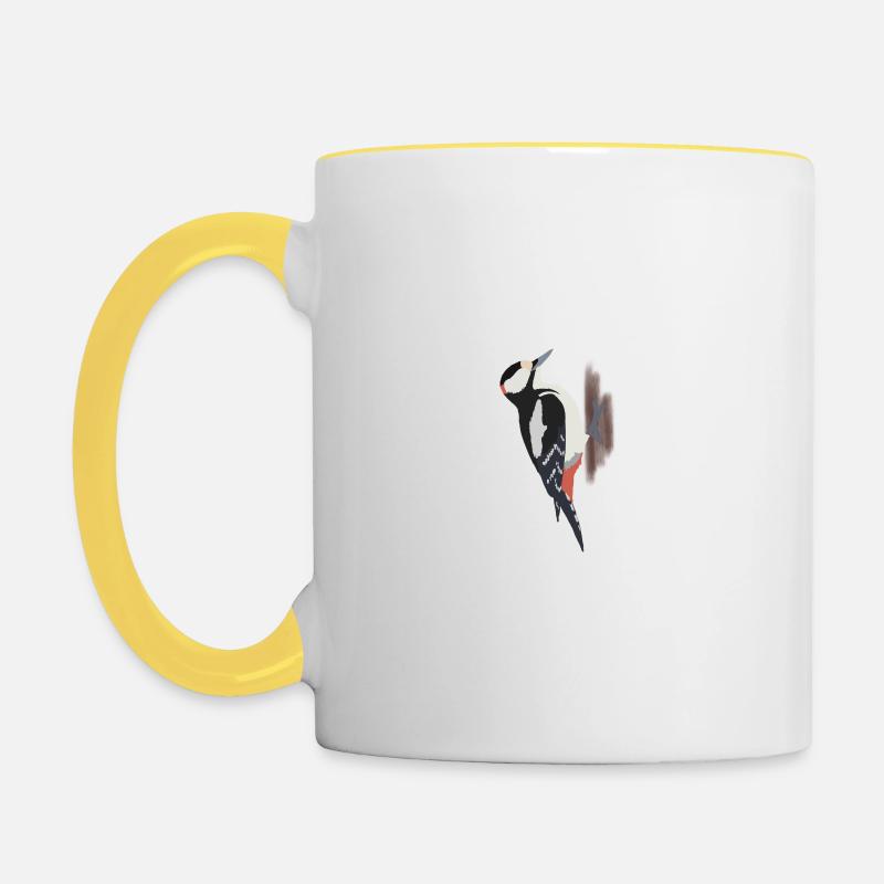 Buntspecht - Tasse zweifarbig - Weiß/Gelb