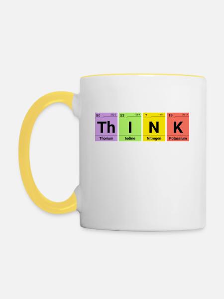 Denken Chemische Elemente - Tasse zweifarbig - Weiß/Gelb