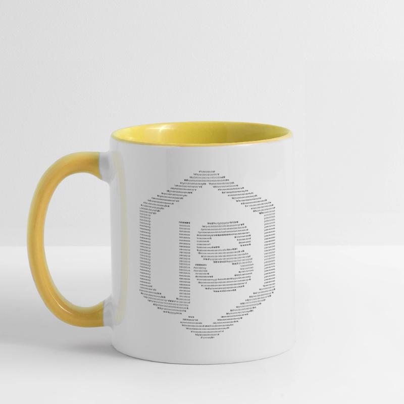JavaScript Node.js ASCII logo (black) Contrasting Mug