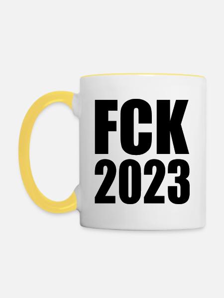 Fck 2023 - Tasse zweifarbig - Weiß/Gelb