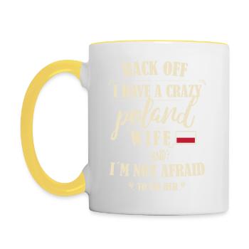 Poland Wife - Tasse zweifarbig - Weiß/Gelb - Links