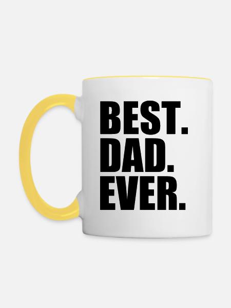 Best dad ever - Tasse zweifarbig - Weiß/Gelb