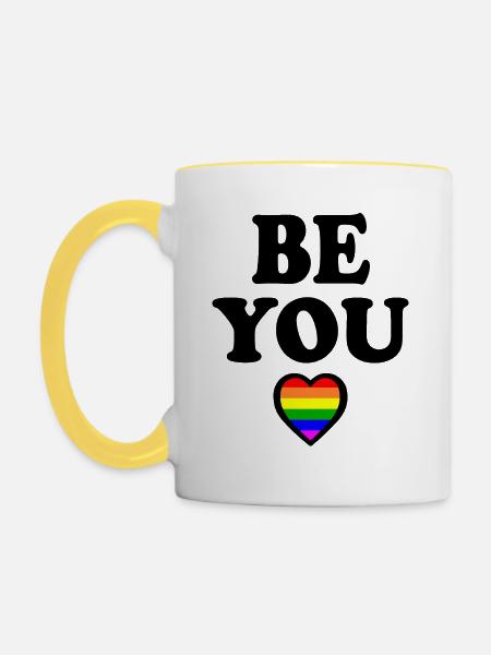 Be you - Tasse zweifarbig - Weiß/Gelb