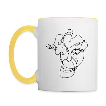Hipster - Contrasting Mug - white/yellow - Left