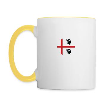 KeineTherapie - Sardinien - Tasse zweifarbig - Weiß/Gelb - Links