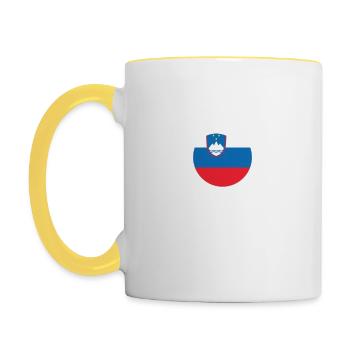 Keine Therapie-Slowenien - Tasse zweifarbig - Weiß/Gelb - Links