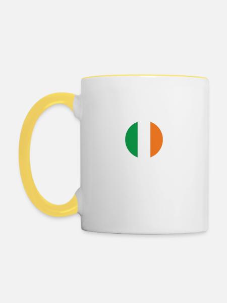 Keine Therapie - Irland - Tasse zweifarbig - Weiß/Gelb